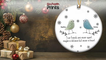  True Friends Never Apart 2D FLAT Sea Glass Ornament