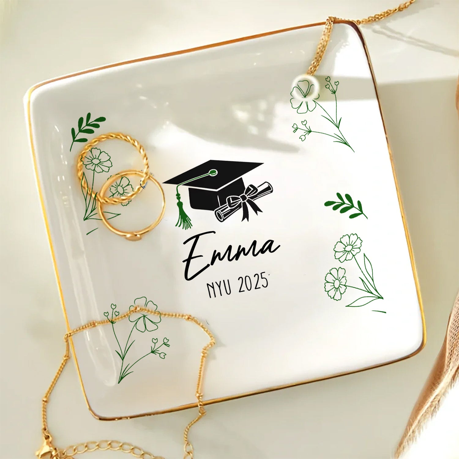 2025 Graduation Custom Name School Year - Personalized Jewelry Dish