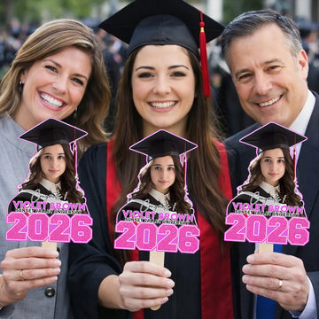Custom Graduation Photo Fan - Personalized Graduation Handheld Fan