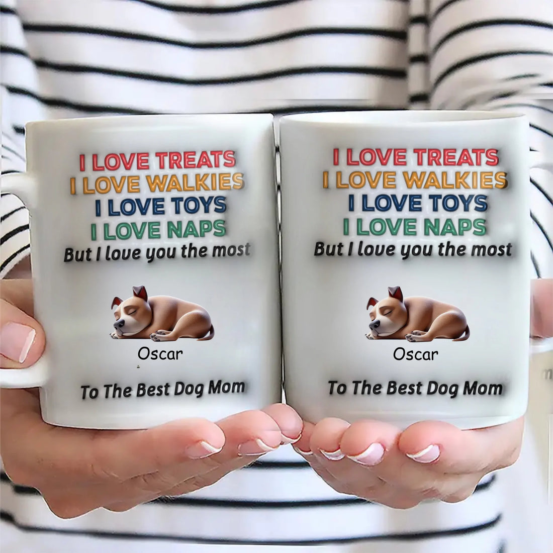 This Human Belong To Mug, Personalized 3D Dog Lover Cup, Custom Pet Owner Gift Coffee Mug for Dog Mom Dad (1)