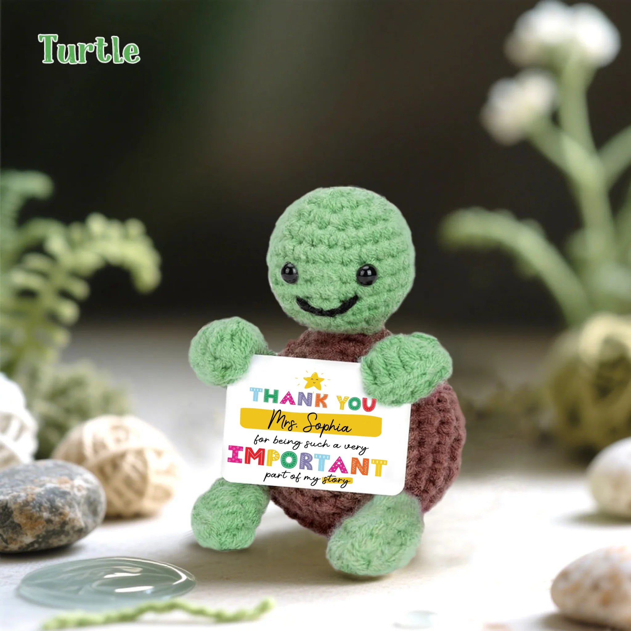 Appreciation, Thank you, Teacher - Personalized Doll Crochet With Custom Card