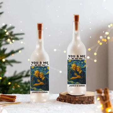 You & Me We Got This Van Gogh Style - Personalized Bottle Lamp