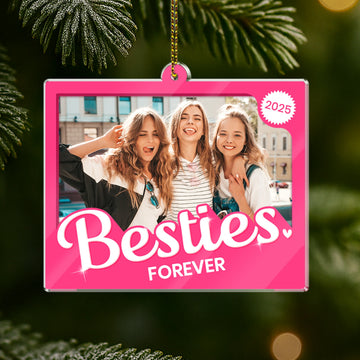 Besties Forever Girly Pink - Personalized Acrylic Ornament