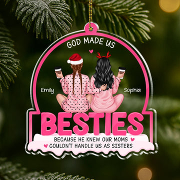 Besties Forever Pink Pajamas - Personalized Arcylic Ornament