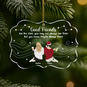 Good Friends Are Like Stars - Personalized Acrylic Ornament
