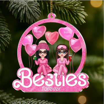 Besties Forever Pink Trend - Personalized Acrylic Ornament