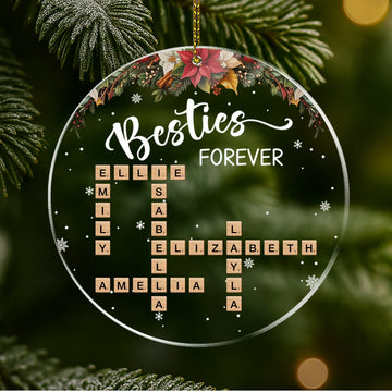 Scrabble Custom Name Besties Forever - Personalized Acrylic Ornament