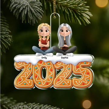 Christmas Gingerbread 2025 Gift For Besties - Personalized Acrylic Ornament