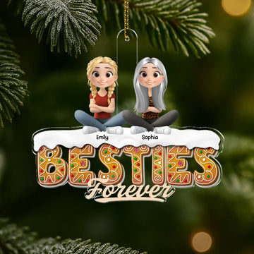 Besties Forever Christmas Gingerbread - Personalized Acrylic Ornament