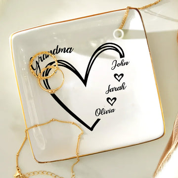 Grandma's Sweet Heart - Personalized Jewelry Dish