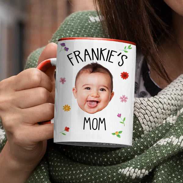 Custom Baby Face Happy Mother's Day - Personalized Accent Mug