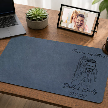 Forever My Little Girl Gift For Dad - Personalized Desk Mat