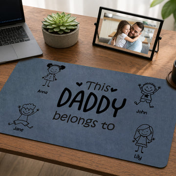 This Grandpa Belongs To - Personalized Desk Mat