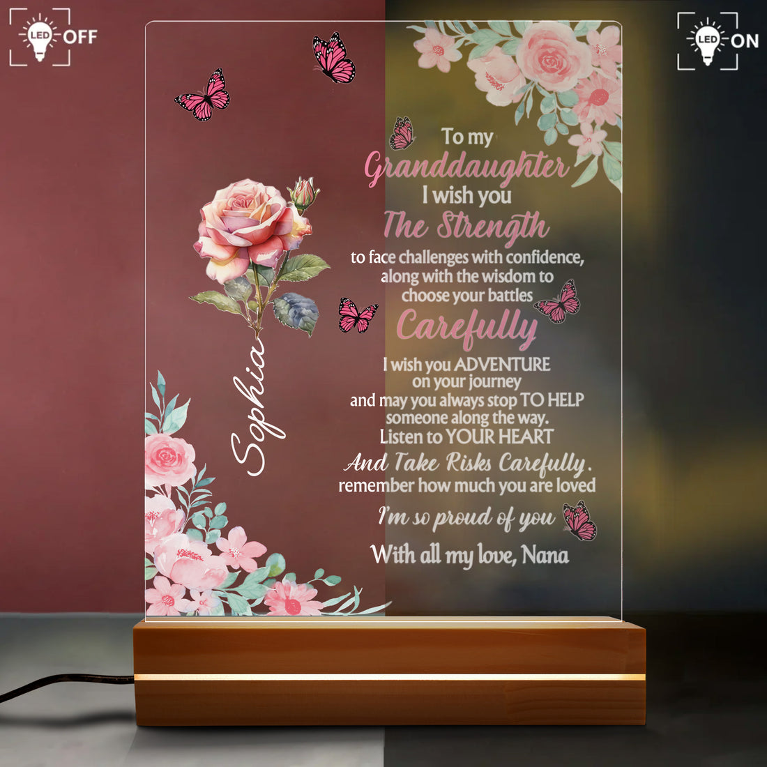 To My Granddaughter from Nana - Personalized Acrylic Night Light