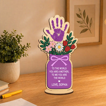 Custom Mother’s Day Handprint Flower Sign - Personalized Handprint Sign