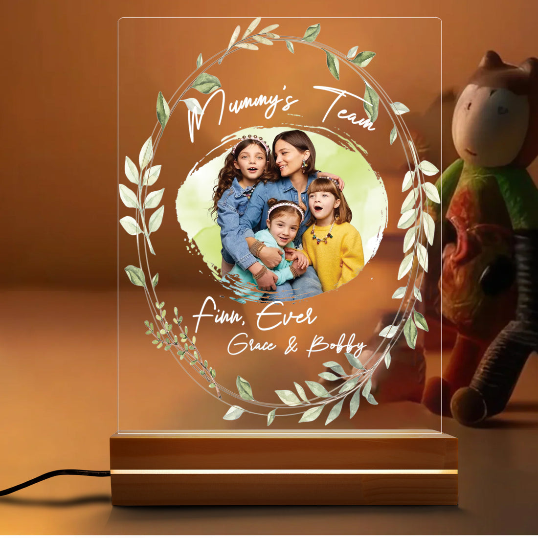 Mommy's Team Custom Photo - Personalized Acrylic Night Light
