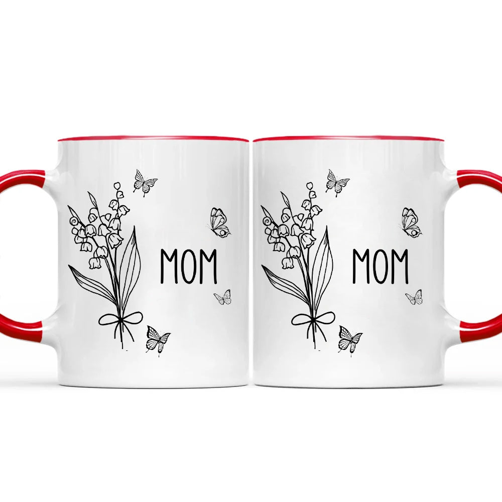 Mom Grandma Custom Birth Month Flower - Personalized Accent Mug