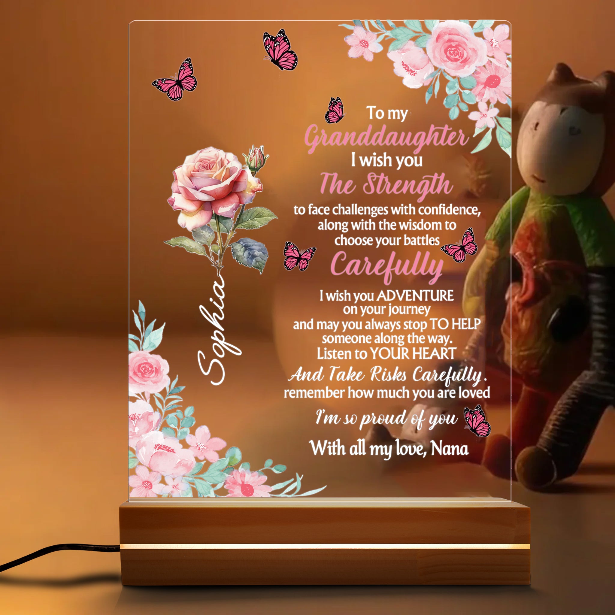To My Granddaughter from Nana - Personalized Acrylic Night Light