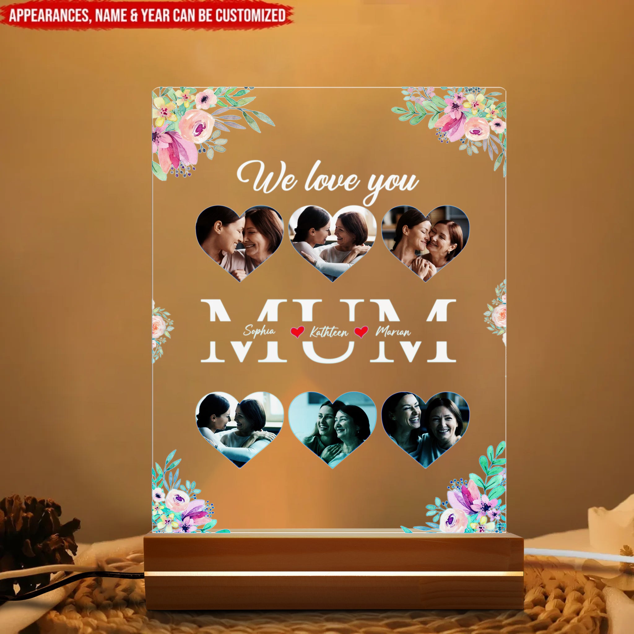 We Love You Mum - Personalized Acrylic Night Light