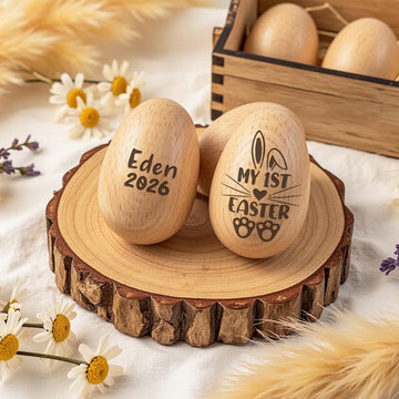 My 1st Easter Custom Name - Personalized Musical Wooden Easter Egg Shaker