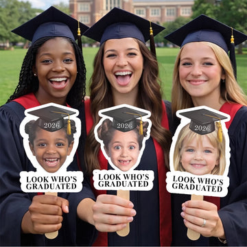 Look Who's Graduated Fan Custom Photo - Personalized Graduation Fan