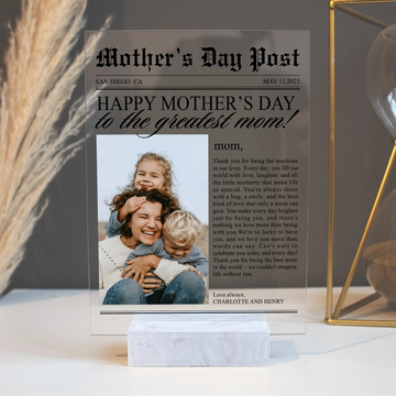 Mother's Day Post Custom Photo - Personalized Acrylic Plaque