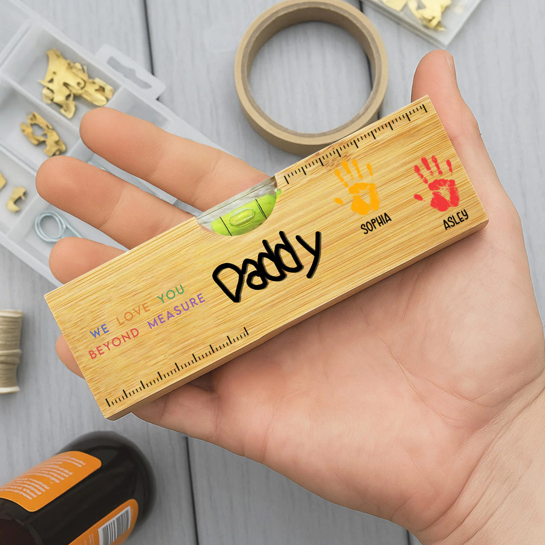 We Love You Beyond Measure, Daddy - Personalized Wooden Spirit Bottle Opener